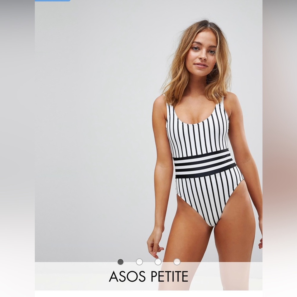 ASOS Petite Black and White Striped One-Piece